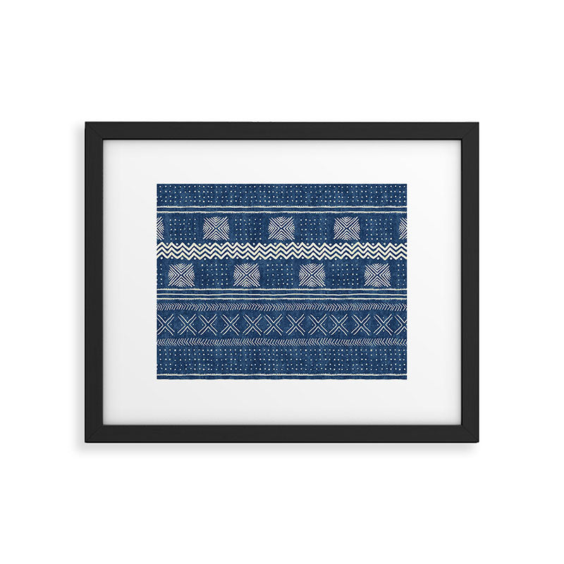 Geometric Stripe Blue Framed Art Print Gallery Image 6