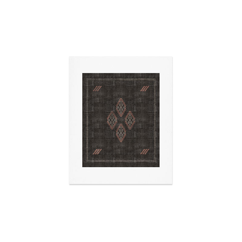 Kilim in Black and Pink Art Print Gallery Image 1