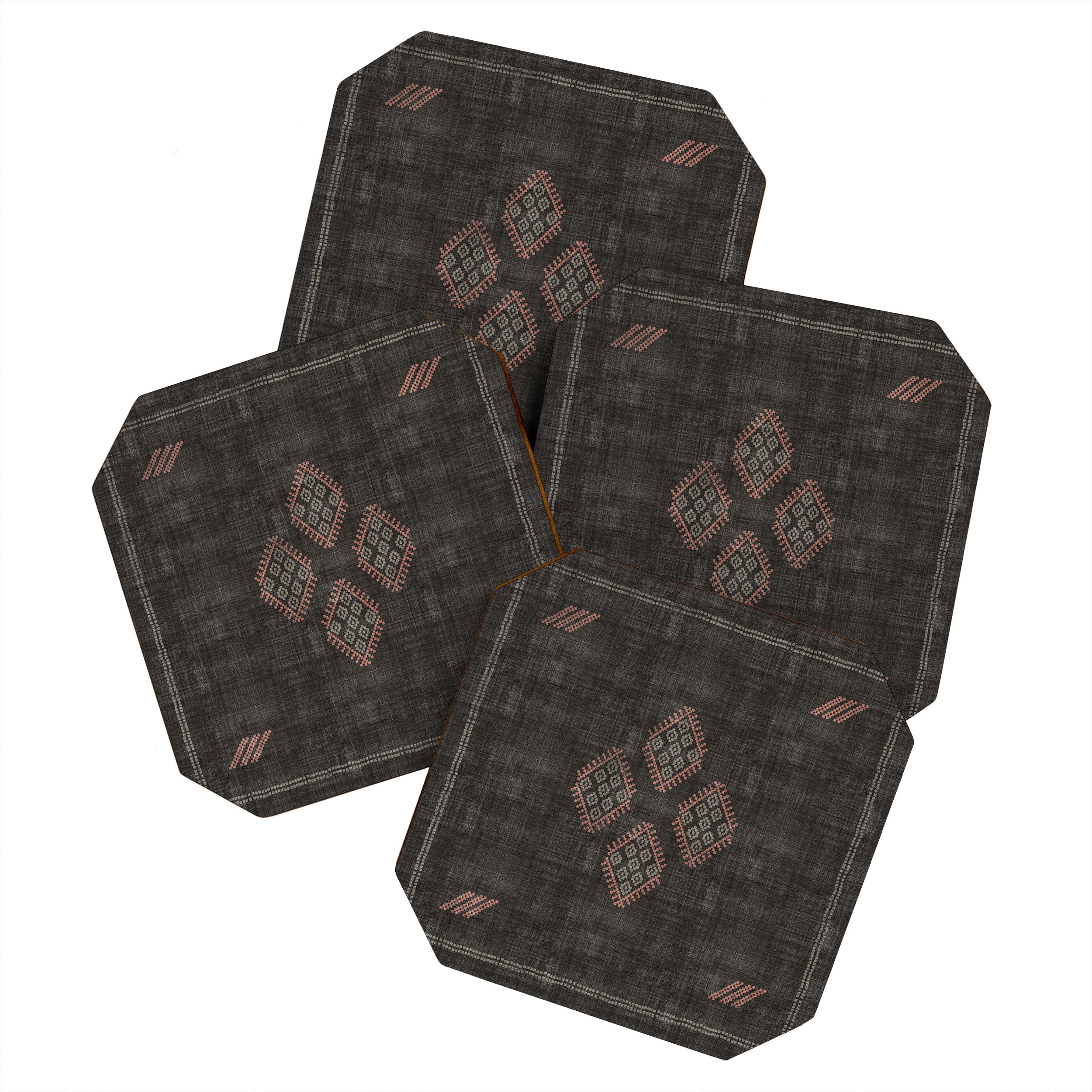 Kilim in Black and Pink Coaster Gallery Image 1