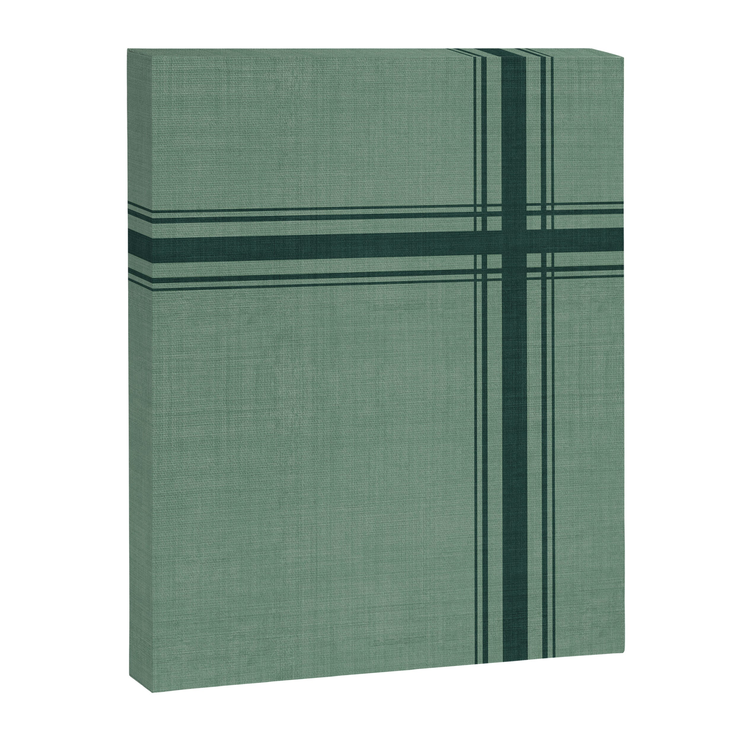 Minimal Plaid in Green Canvas Print Gallery Image 8