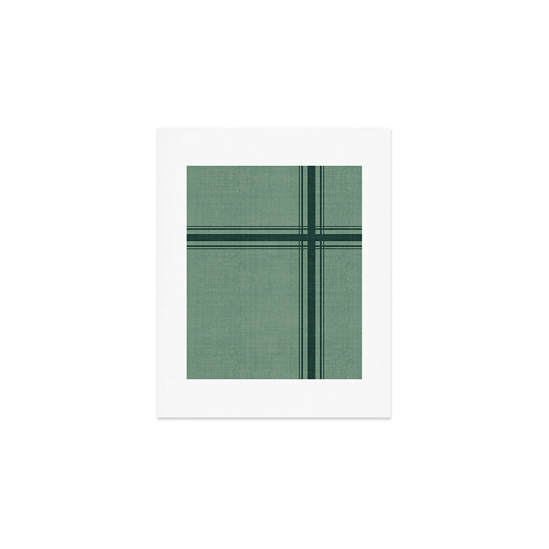 Minimal Plaid in Green Art Print Gallery Image 1