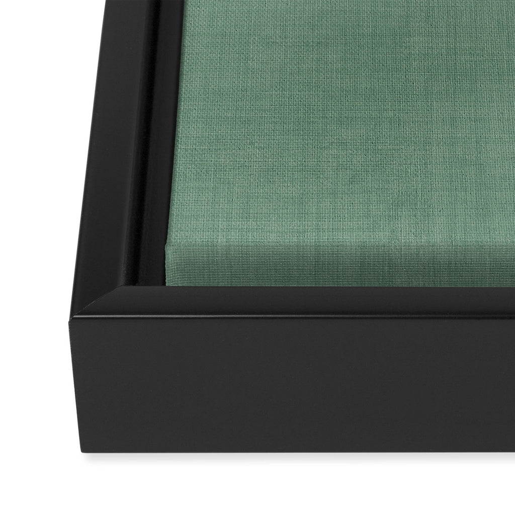 Minimal Plaid in Green Framed Canvas Print Gallery Image 3