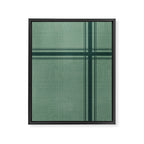 Minimal Plaid in Green Framed Canvas Print Gallery Image 8