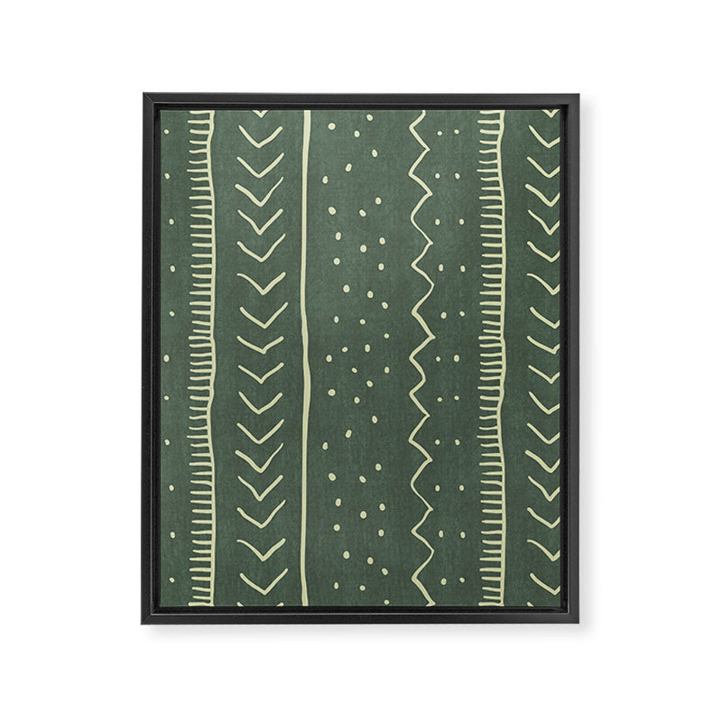 Moroccan Stripe in Leaf Green Framed Canvas Print Gallery Image 8