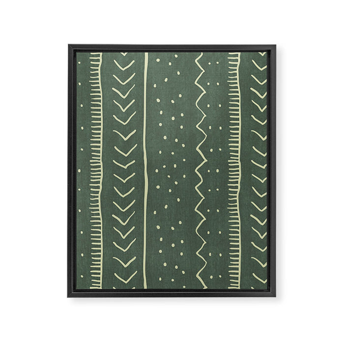 Moroccan Stripe in Leaf Green Framed Canvas Print Gallery Image 1