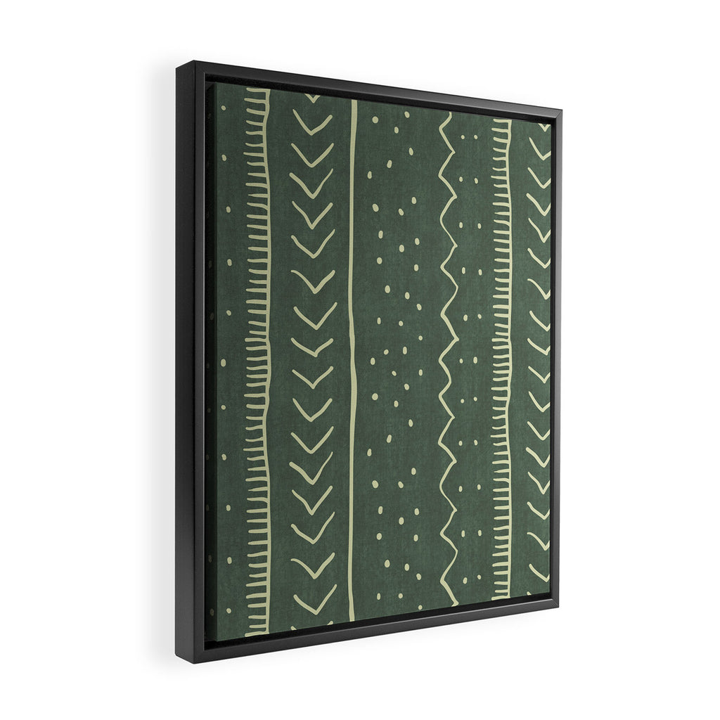 Moroccan Stripe in Leaf Green Framed Canvas Print Gallery Image 2