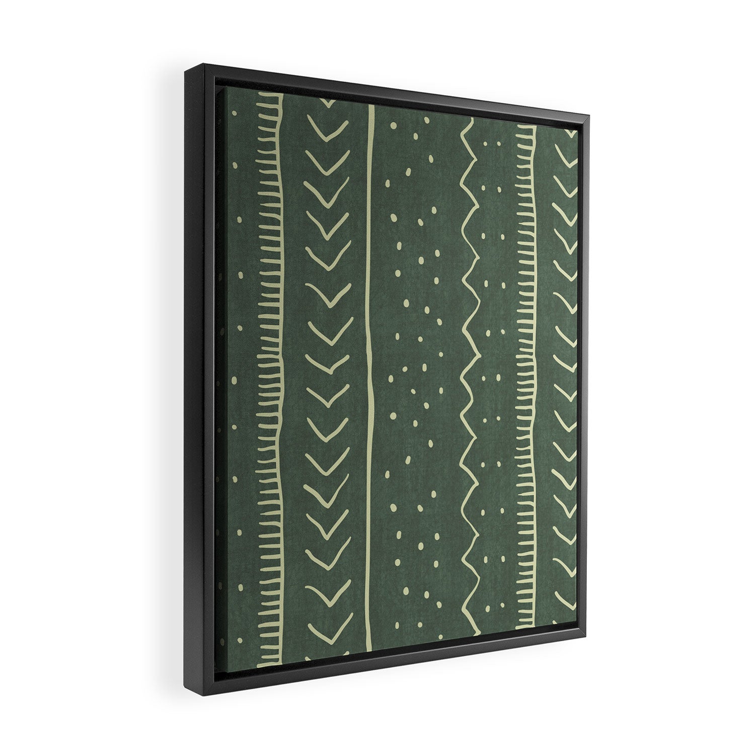 Moroccan Stripe in Leaf Green Framed Canvas Print Gallery Image 2