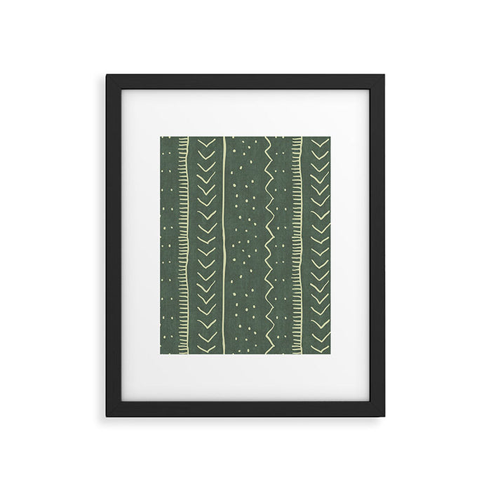 Moroccan Stripe in Leaf Green Framed Art Print Gallery Image 1