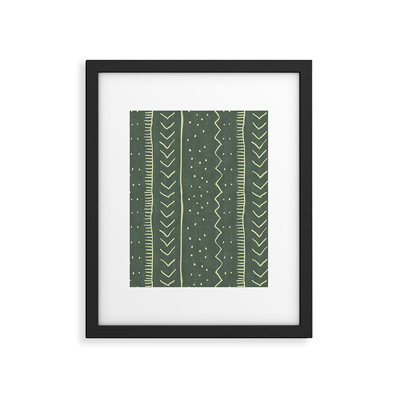 Moroccan Stripe in Leaf Green Framed Art Print Gallery Image 6
