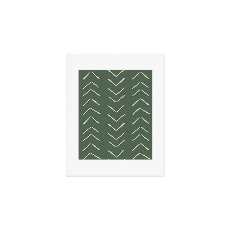 Boho Big Arrows in Leaf Green Art Print Gallery Image 1