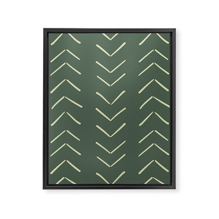 Boho Big Arrows in Leaf Green Framed Canvas Print Gallery Image 1