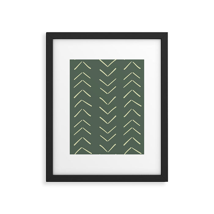 Boho Big Arrows in Leaf Green Framed Art Print Gallery Image 1