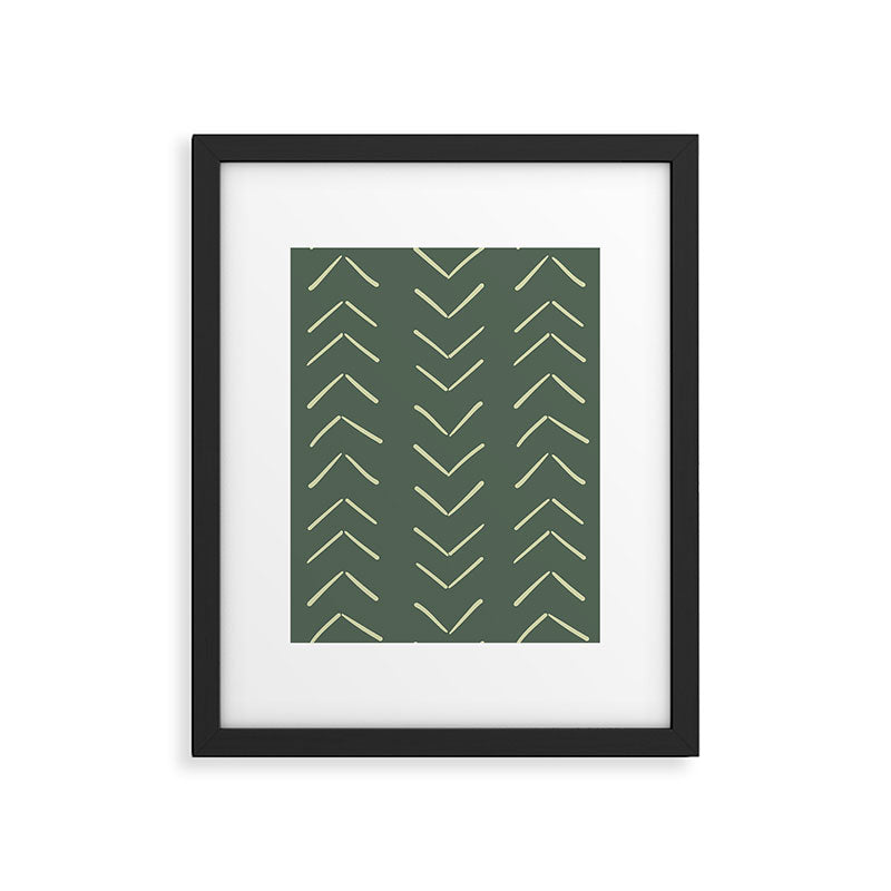 Boho Big Arrows in Leaf Green Framed Art Print Gallery Image 6