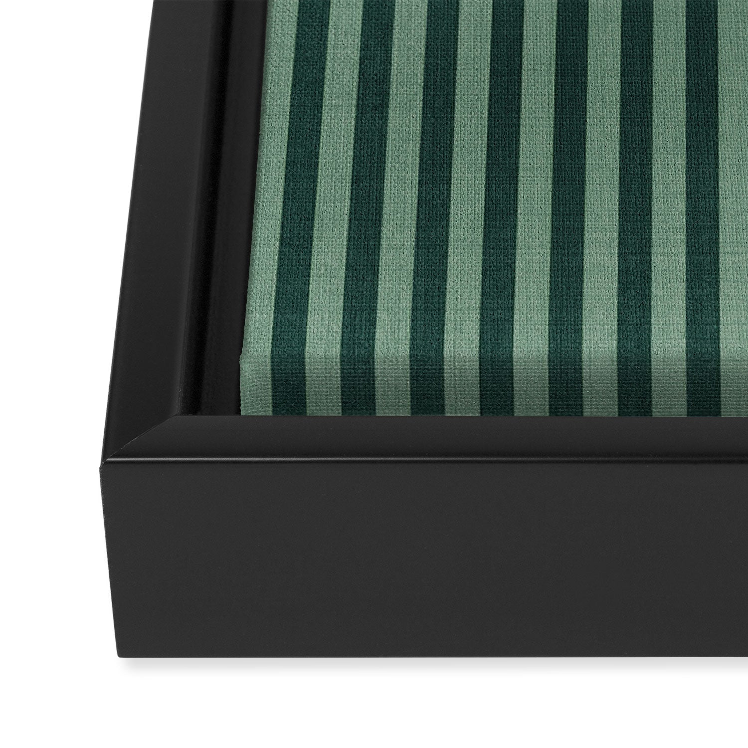 Pinstripe in Green Framed Canvas Print Gallery Image 3