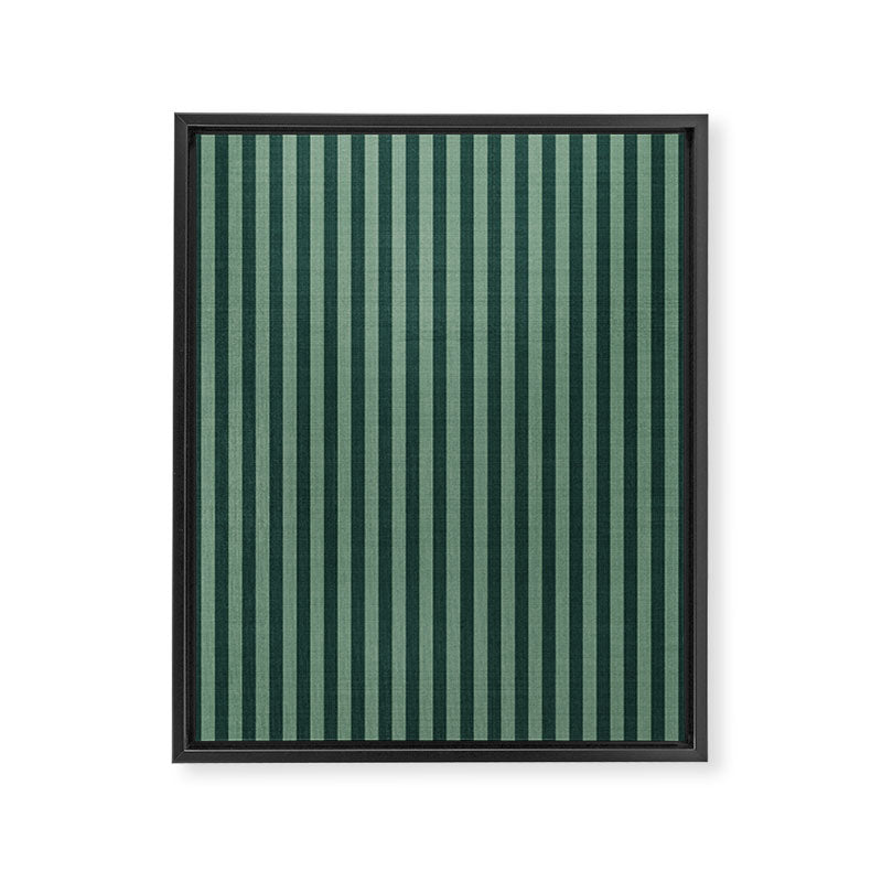 Pinstripe in Green Framed Canvas Print Gallery Image 8