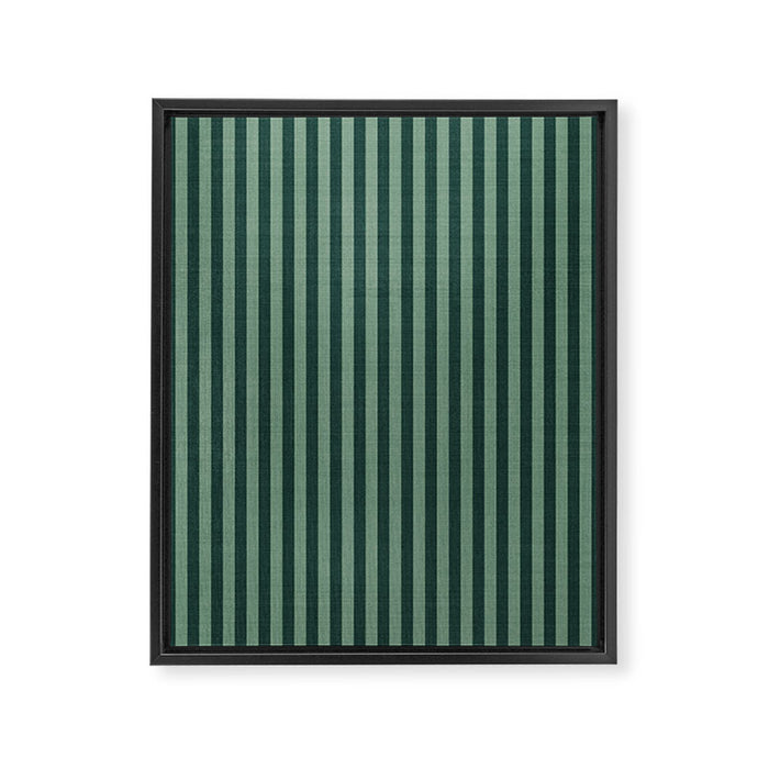 Pinstripe in Green Framed Canvas Print Gallery Image 1
