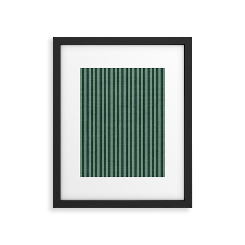 Pinstripe in Green Framed Art Print Gallery Image 6