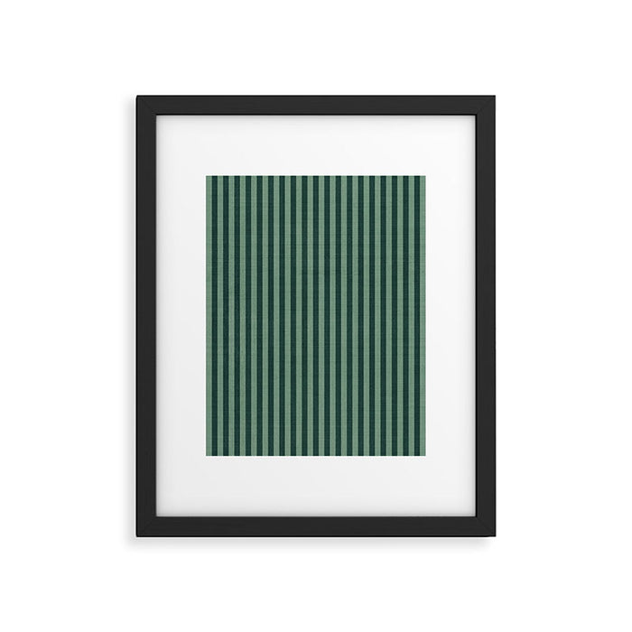 Pinstripe in Green Framed Art Print Gallery Image 1