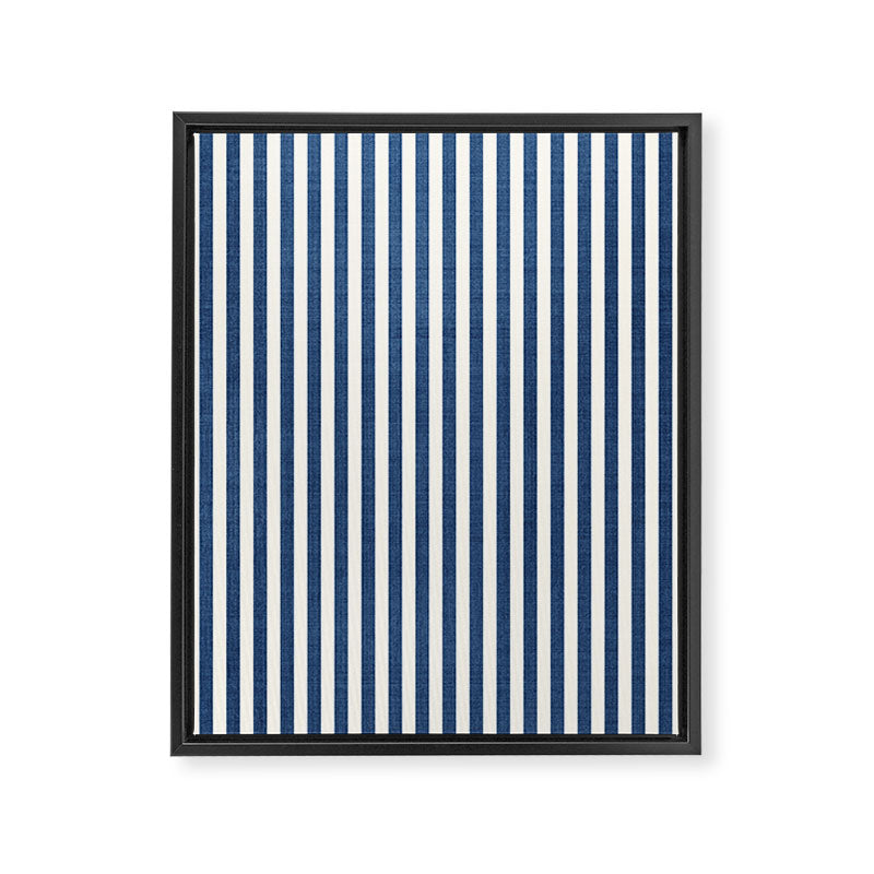Pinstripe in Navy Blue Framed Canvas Print Gallery Image 8