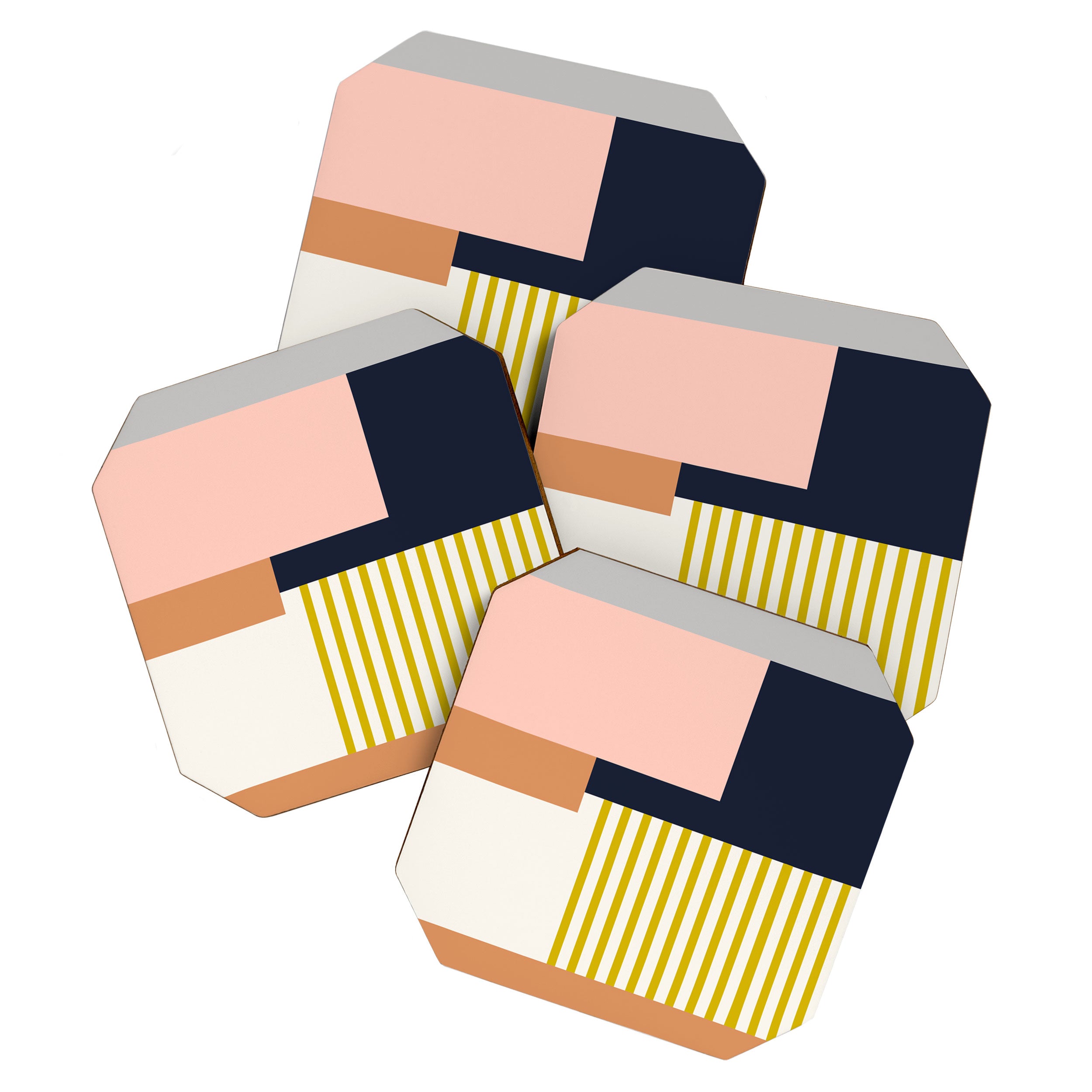 Sol Abstract Geometric Print in Multi Coaster Gallery Image 1