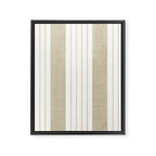 Ticking Stripe in Tan Framed Canvas Print Gallery Image 8