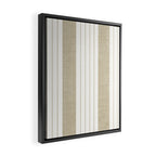 Ticking Stripe in Tan Framed Canvas Print Gallery Image 2