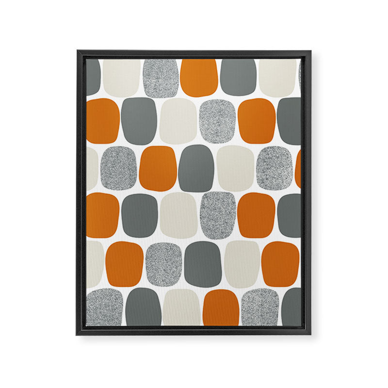Wonky Ovals in Orange Framed Canvas Print Gallery Image 8