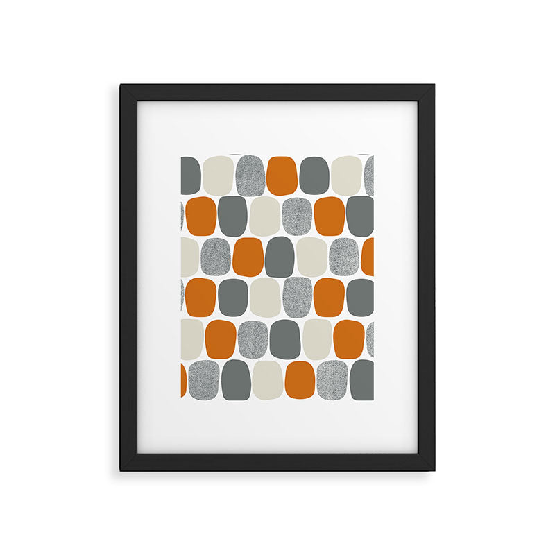 Wonky Ovals in Orange Framed Art Print Gallery Image 6