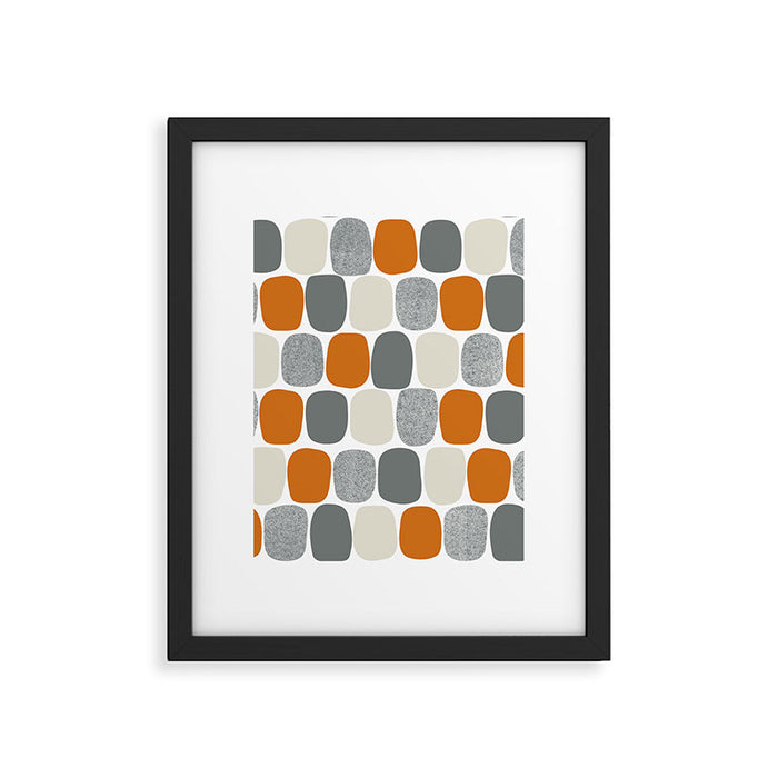 Wonky Ovals in Orange Framed Art Print Gallery Image 1