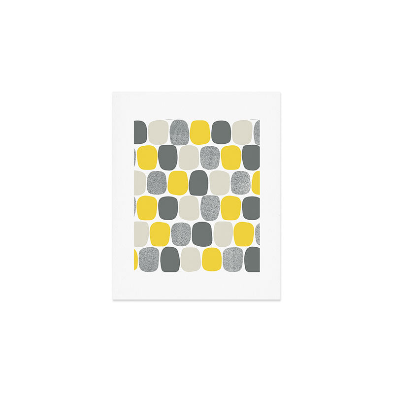 Wonky Ovals in Yellow Art Print Gallery Image 1