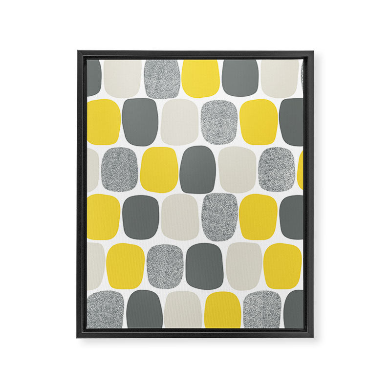 Wonky Ovals in Yellow Framed Canvas Print Gallery Image 8