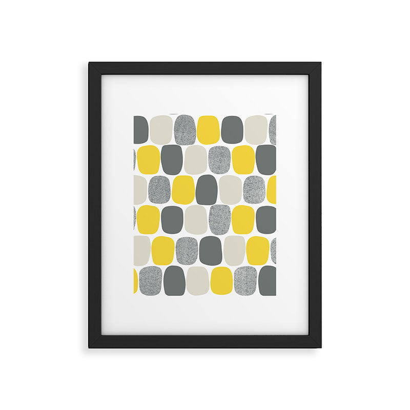 Wonky Ovals in Yellow Framed Art Print Gallery Image 6