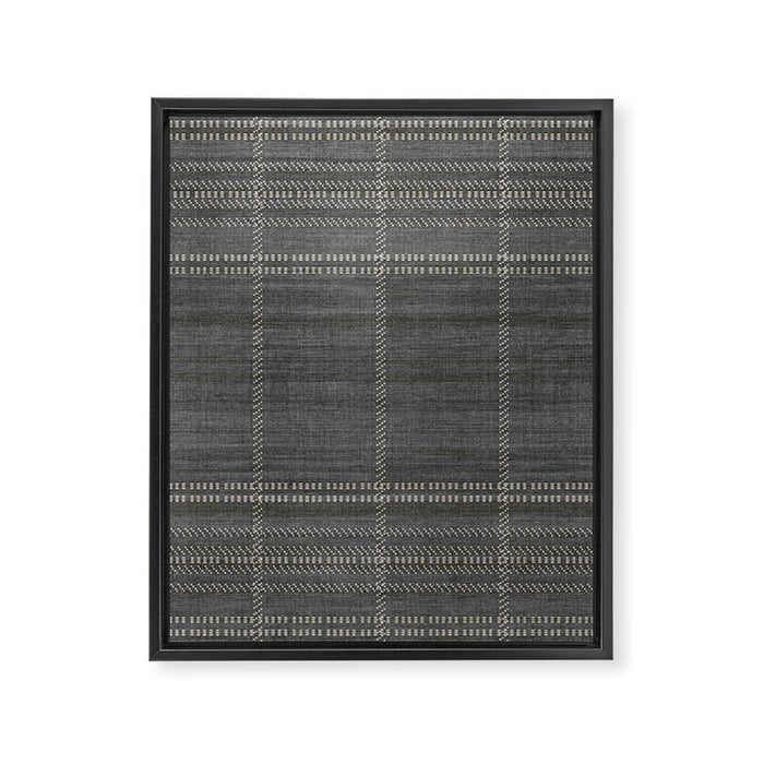 Woven Stripe in Charcoal Framed Canvas Print Gallery Image 1