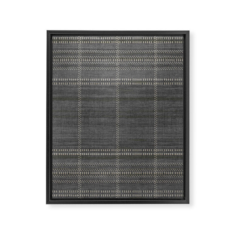 Woven Stripe in Charcoal Framed Canvas Print Gallery Image 8