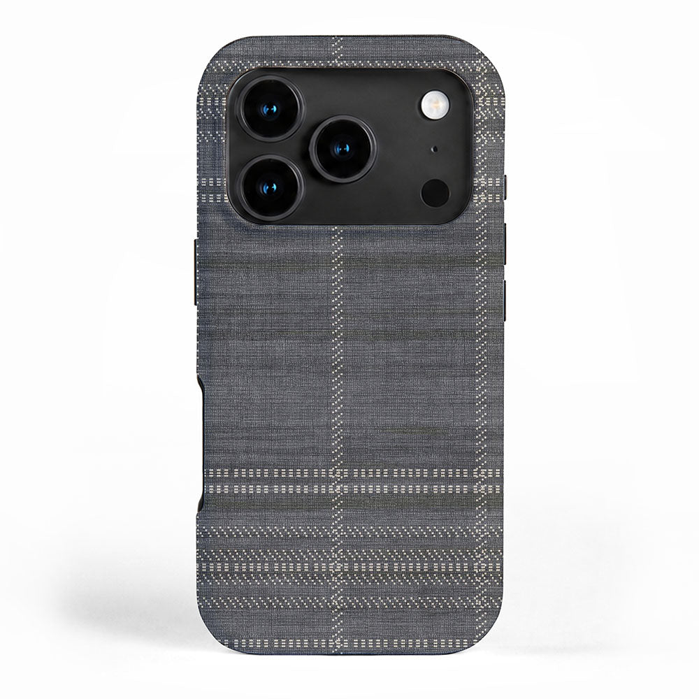 Woven Stripe in Charcoal iPhone Case Gallery Image 1