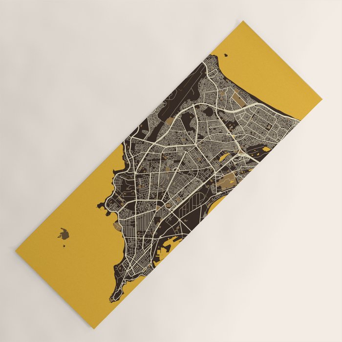 Dakar City Map of Senegal - Pastel Yoga Mat Gallery Image 1