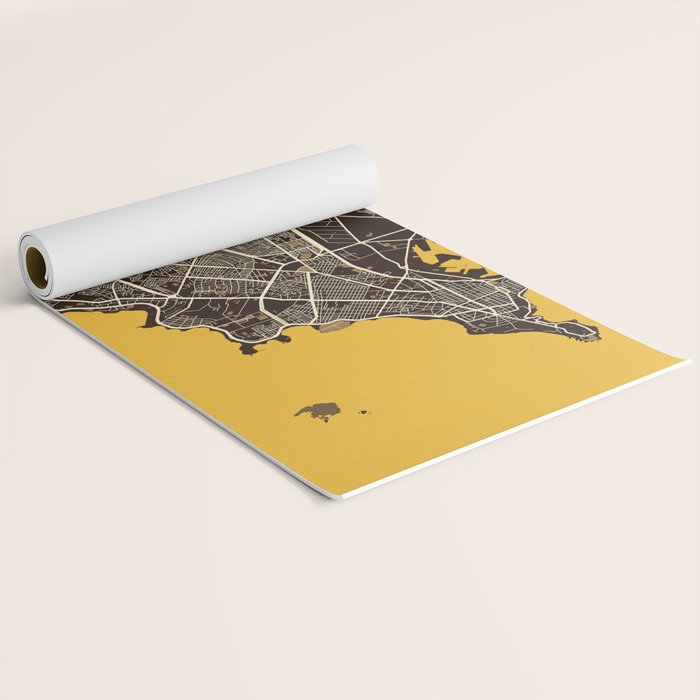 Dakar City Map of Senegal - Pastel Yoga Mat Gallery Image 2