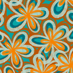 Alice Flowers Retro Floral Pattern Orange Turquoise Teal Rust Coffee Mug Gallery Image 2