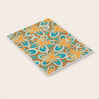 Alice Flowers Retro Floral Pattern Orange Turquoise Teal Rust Notebook Gallery Image 3