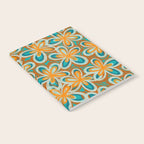 Alice Flowers Retro Floral Pattern Orange Turquoise Teal Rust Notebook Gallery Image 2