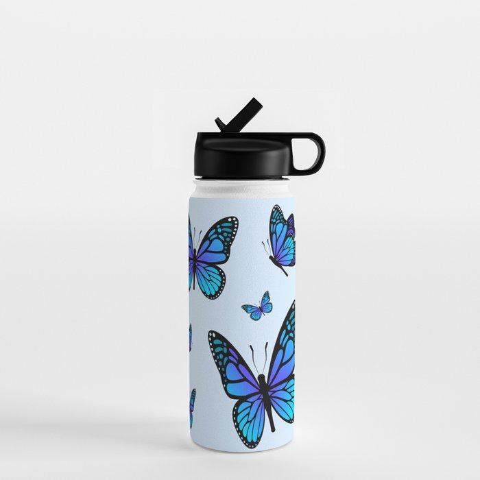 Butterfly Blues | Blue Morpho Butterflies Collage Water Bottle Gallery Image 1