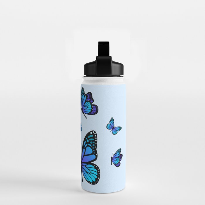 Butterfly Blues | Blue Morpho Butterflies Collage Water Bottle Gallery Image 2
