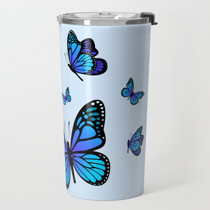 Butterfly Blues | Blue Morpho Butterflies Collage Travel Mug Gallery Image 2