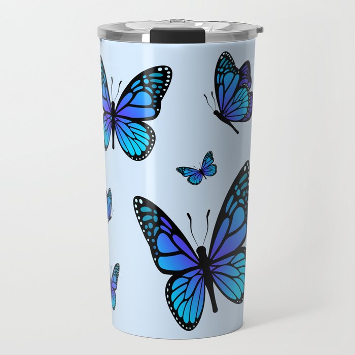 Butterfly Blues | Blue Morpho Butterflies Collage Travel Mug Gallery Image 1