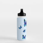 Butterfly Blues | Blue Morpho Butterflies Collage Water Bottle Gallery Image 3