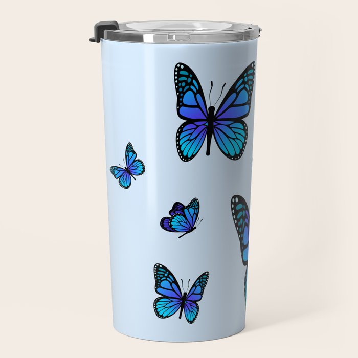 Butterfly Blues | Blue Morpho Butterflies Collage Travel Mug Gallery Image 3
