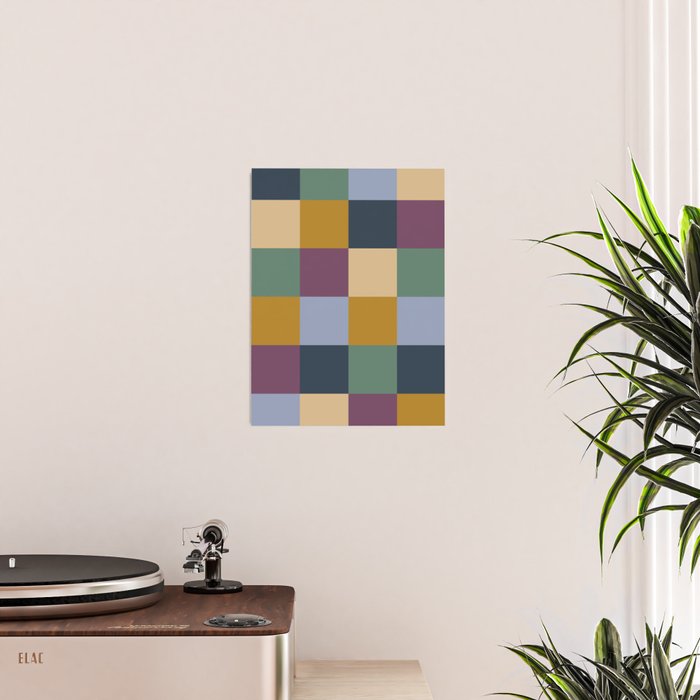 Bold Retro Checks Pattern - Large XIV Poster Gallery Image 2