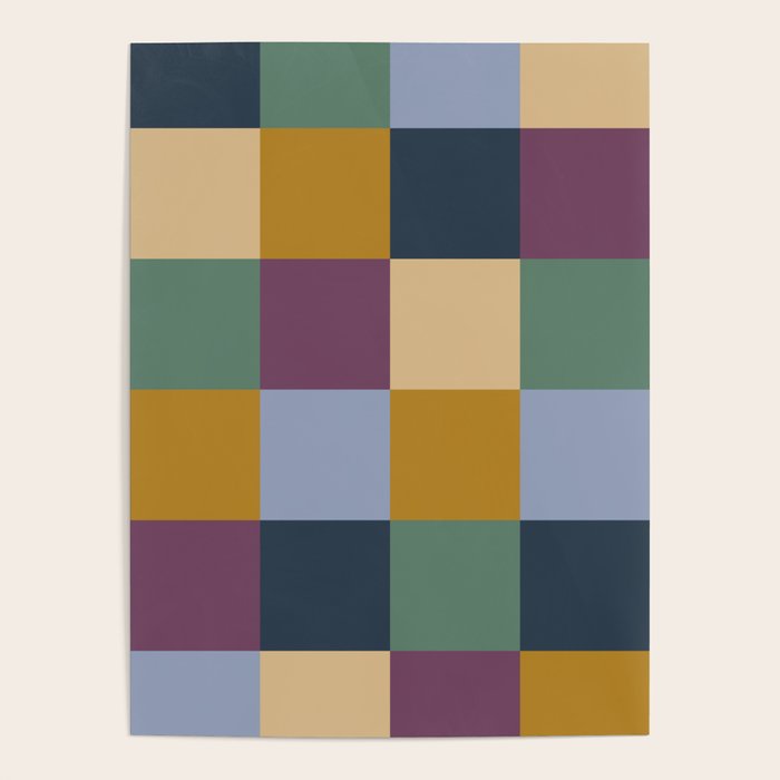 Bold Retro Checks Pattern - Large XIV Poster Gallery Image 4