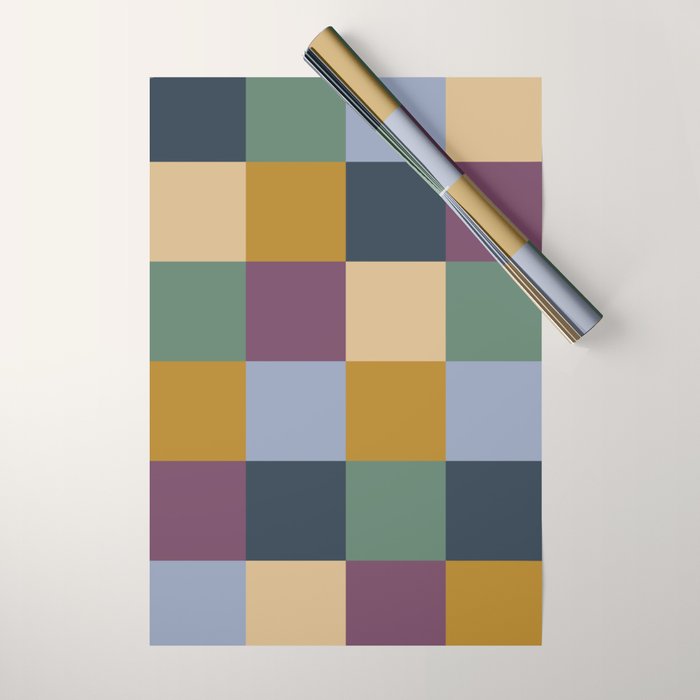 Bold Retro Checks Pattern - Large XIV Wrapping Paper Gallery Image 1