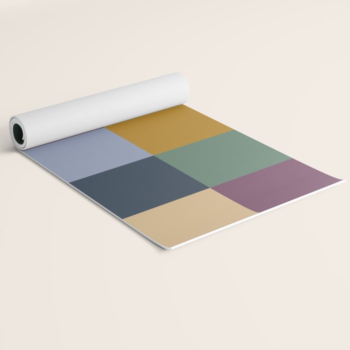 Bold Retro Checks Pattern - Large XIV Yoga Mat Gallery Image 2